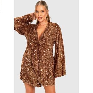 NEW Plus Sequin Velvet Twist Front Dress Size 18